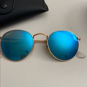 RayBan circle blue sunglasses